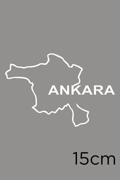 New Jargon Autocolant Harta Ankara pentru Vehicul și Perete 15cm - Alb