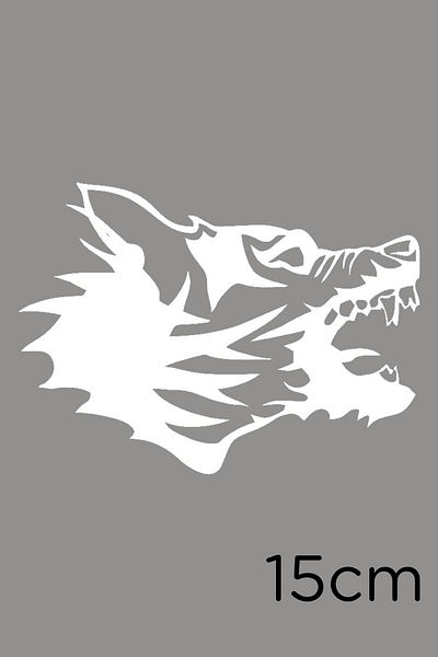 New Jargon Autocolant Angry Hard Barking Dog Paste 15cm - Alb