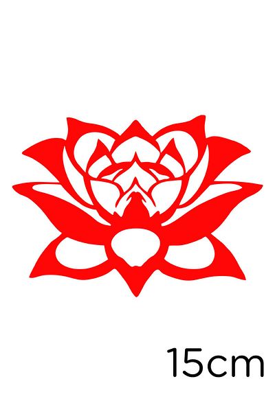 New Jargon Decoration Motif Lotus Flower Sticker for Yoga and Zenes 15cm - Red