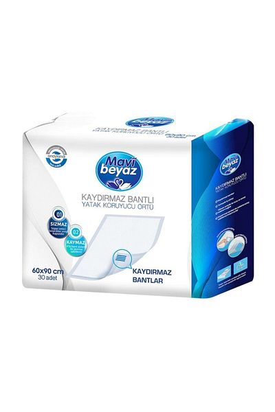 Mavi Beyaz Hasta Alt Acma Yatak Koruyucu Ortu 60 90 Cm Kaydirmaz Bantli Fiyati Yorumlari Trendyol