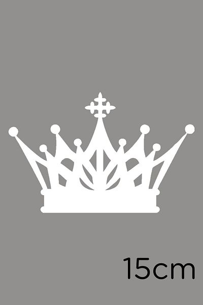 New Jargon Princess Crown King Crown Autocolant Auto Auto Modificat 15cm - Alb