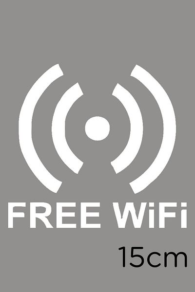 New Jargon Autocolant pentru scriere și semnare Wifi gratuit 15cm - alb