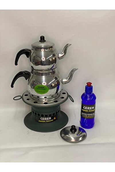 Genel Markalar Lüks Osmanlı Ocağı Haki Yeşil, Çaydanlık Takımı Ve Reşo Yakıtı