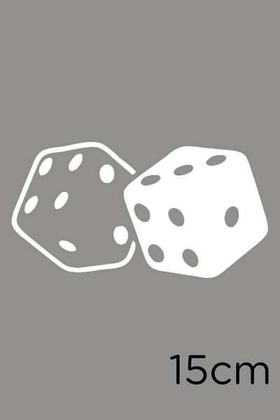 New Jargon Dice Aruncat și Four Four Came 4-4 Autocolant pentru vehicule 15cm - Alb