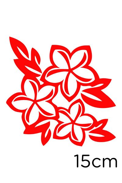 New Jargon Flowers And Leaves Wall Modified Car Sticker 15cm - Red