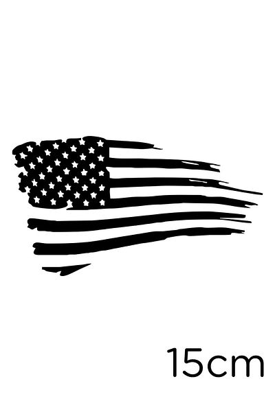 New Jargon Autocolant cu efect de vechime pentru steagul american 15cm - negru