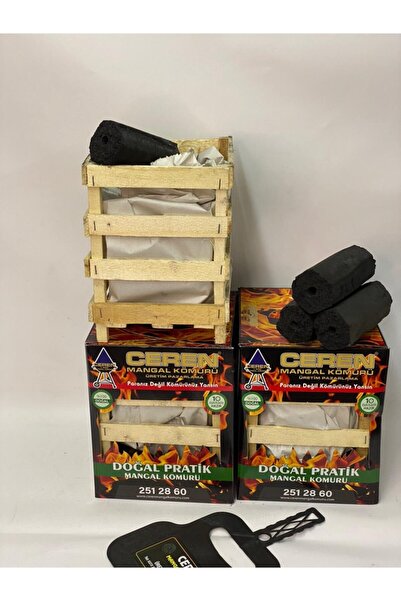 CEREN MANGAL Doğal Pratik Mangal Kömürü 3 Adet Çıtalı Alttan Yakmalı