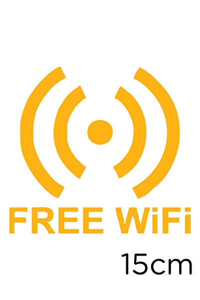 New Jargon ملصق لاصق نص وعلامة واي فاي مجاني 15 سم - أصفر