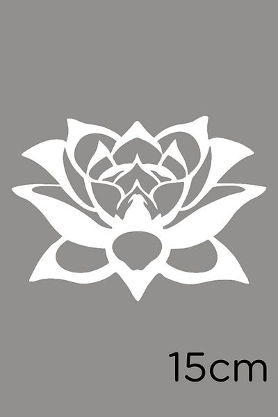 New Jargon Decoration Motif Lotus Flower Sticker for Yoga and Zenes 15cm - White