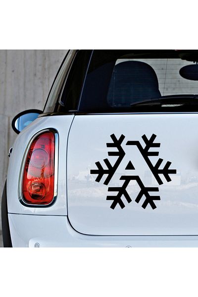 New Jargon Litera A și autocolant cu fulg de zăpadă pentru vehicul și perete 25 cm - negru