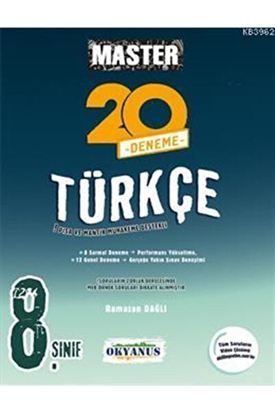 Genel Markalar Okyanus Yayınları 8. Sınıf Türkçe Master 20 Deneme