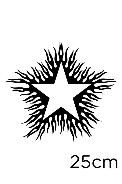 New Jargon Autocolant Army Star - cu efect de ardere, lipire neagră de 25 cm