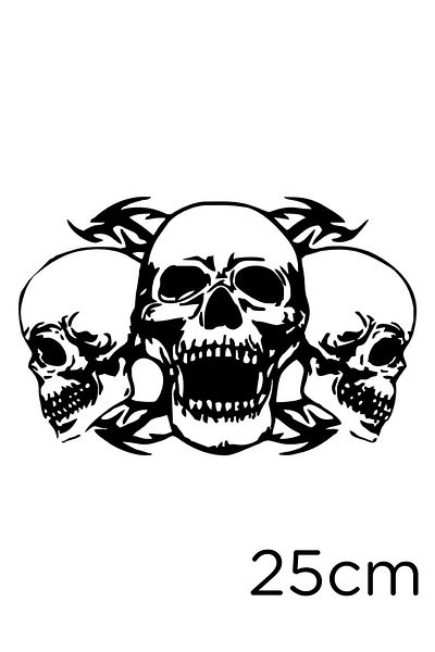 New Jargon Autocolant cu cranii cu model zombi - 25 cm negru