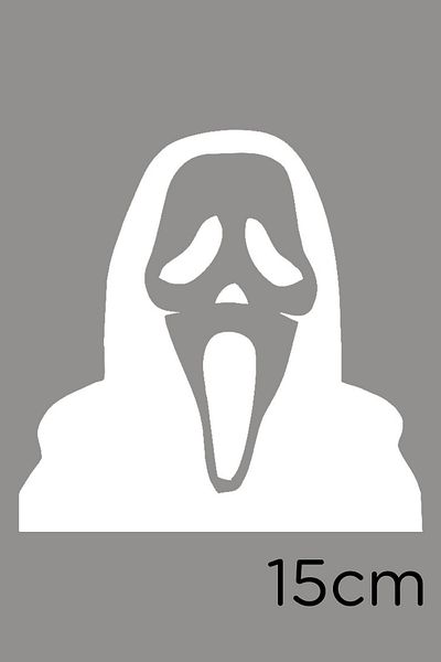 New Jargon Autocolant Mască Scream Lipire 15cm - Alb