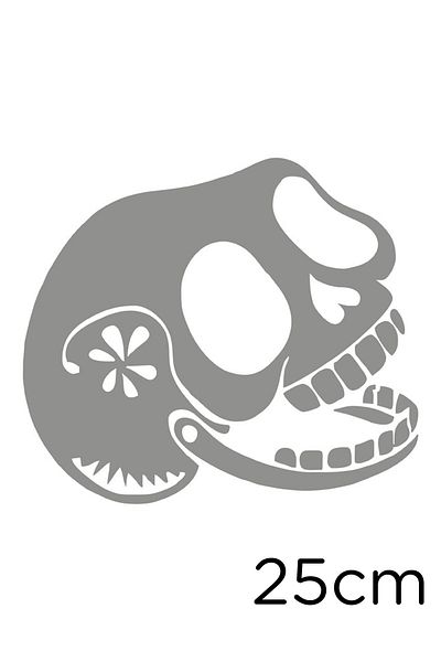 New Jargon Grey Skull Sticker Sticker - Smiling Flowers, 25cm Sticking