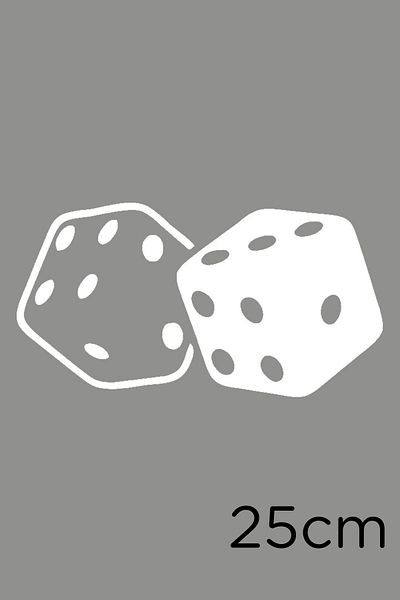 New Jargon Dice Aruncat și Four Four Came 4-4 Autocolant pentru vehicule 25cm - Alb