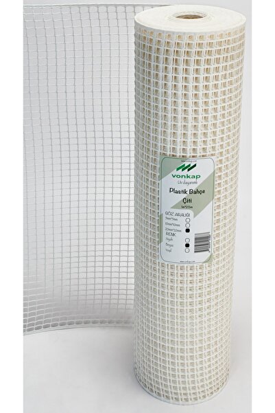 Vonkap Dekoratif Plastik Bahçe Çiti / Balkon Filesi Beyaz 20mm*20mm (1MT*35MT)