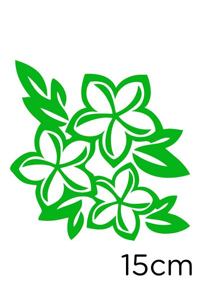 New Jargon Flowers And Leaves Wall Modified Car Sticker 15cm - Green