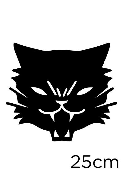 New Jargon Autocolant Funny Angry Cat Animal Paste 25cm - Negru