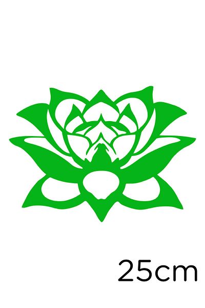 New Jargon Decoration Motif Lotus Flower Sticker for Yoga and Zenes 25cm - Green