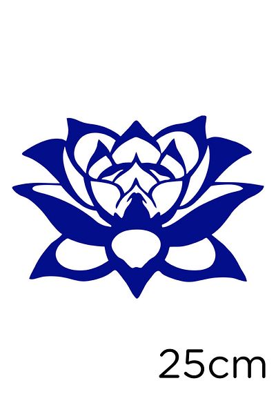 New Jargon Decoration Motif Lotus Flower Sticker for Yoga and Zenes 25cm - Navy Blue
