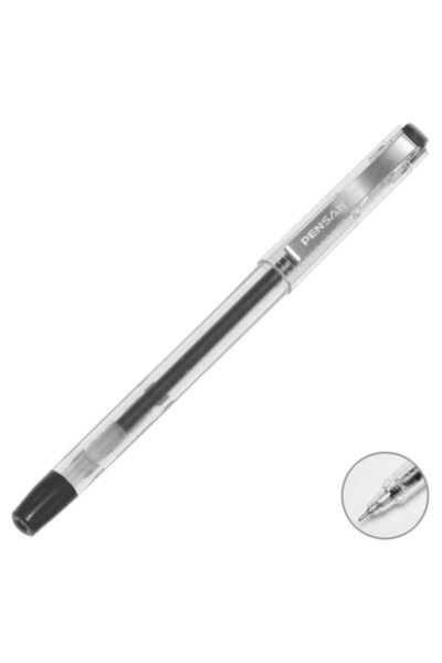 Pensan (12 Li) Ballpoint Pen My-King Gel Metal Clip 0.5 mm Black 6405