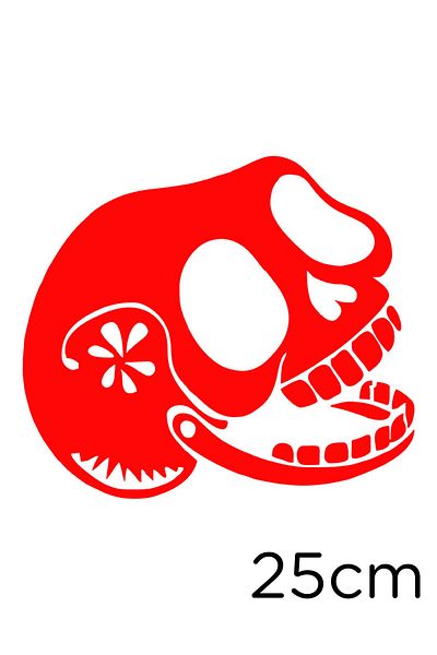 New Jargon Red Smiley Flower Pattern 25cm Skull Sticker Sticker - Sticking
