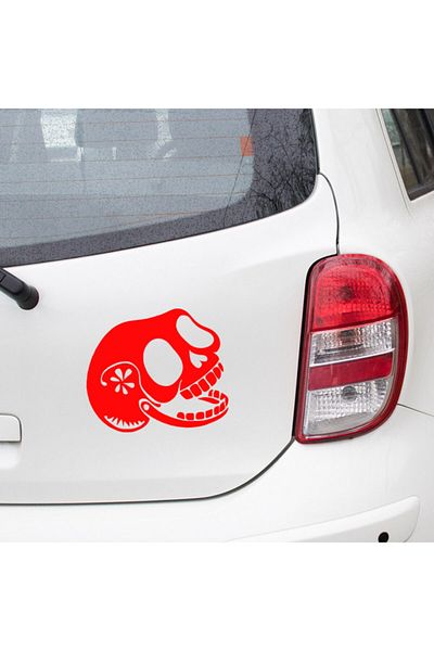 New Jargon Red Smiley Flower Pattern 25cm Skull Sticker Sticker - Sticking