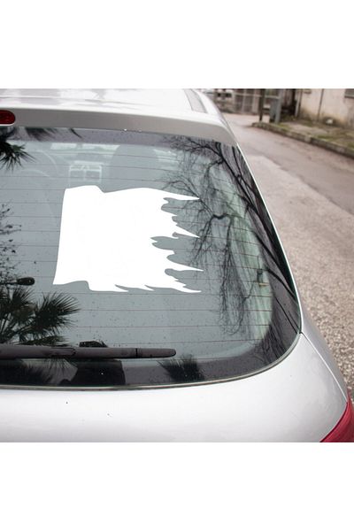New Jargon Autocolant cu craniu și steag pirat Lipire 25cm - Alb