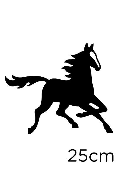 New Jargon Autocolant Running Horse Puppy pentru autovehicul și perete 25cm - negru