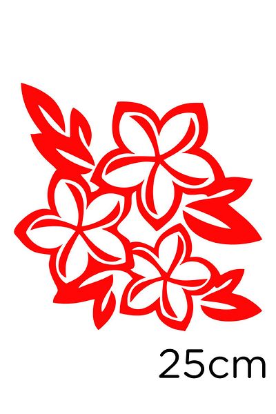 New Jargon Flowers And Leaves Wall Modified Car Sticker 25cm - Red