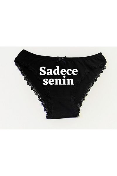 BoxerMasters Chiloții tăi de damă negri cu scris scris