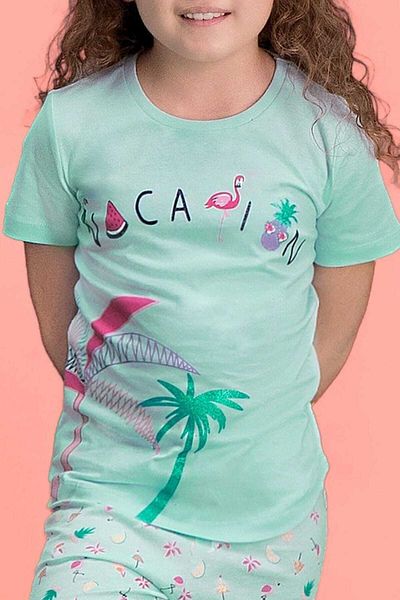 ROLY POLY Palm Vocation Green Girls' Capri Set