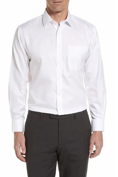 by shirts collection Cămașă clasică obișnuită albă pentru bărbați