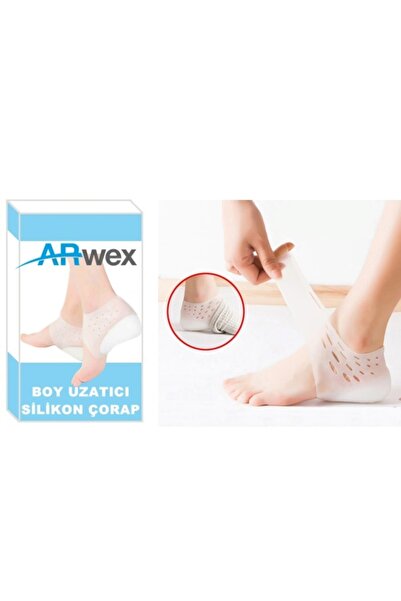 ARWEX Boy Uzatıcı Topukluk Şeffaf Silikon Gizli Topuk 3 Cm Görünmez Boy Yükse...