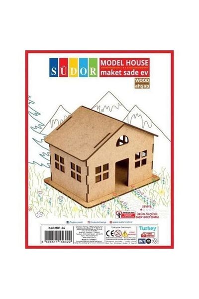 Südor نموذج خشبي ذاتي الصنع منزل كبير بسيط 160 × 130 × 120 مم