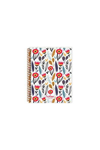 KESKİN COLOR La Plume Flowers 80 Yaprak Çizgili Plastik Kapak Spiralli Hafif ...