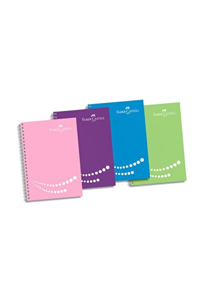 Faber Castell دفتر ملاحظات مكون من 4 أقسام بحافة ملونة 100 ورقة مخططة50754001...
