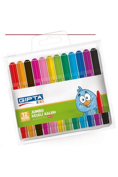 Gıpta Jumbo Felt Tip Pen 12 Colors
