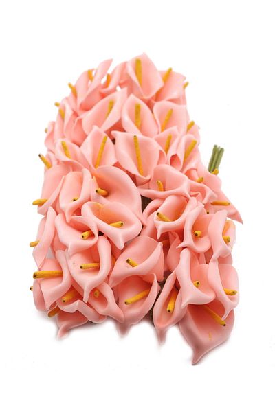 Lora Wedding 15cm Latex Salmon Color Gala Flower 72 Τεμάχια