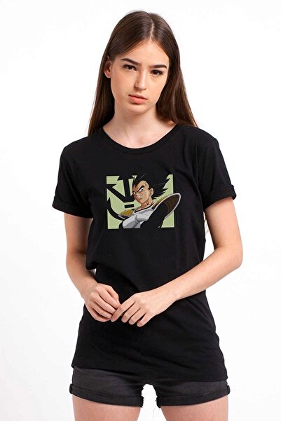 QIVI Anime Dragon Ball Štampano Crna Ženska Pleteno Majica T-shirt Majica