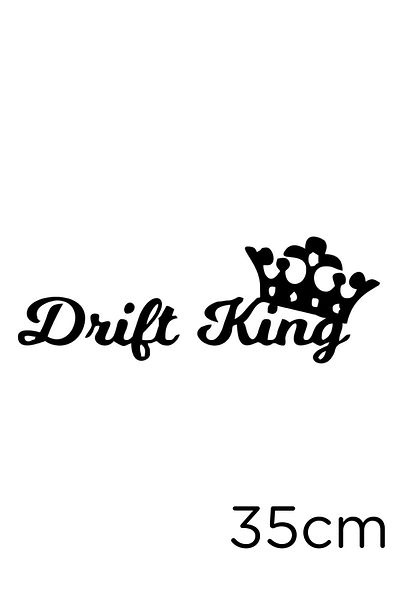 New Jargon Autocolant cu text și coroană Drift King 35cm - negru