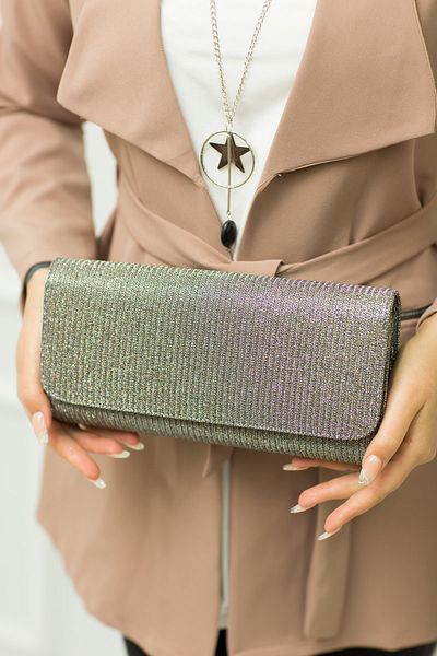 weem bag Γυναικεία Πλατινέ Ασημένια Βραδινή Τσάντα Φόρεμα