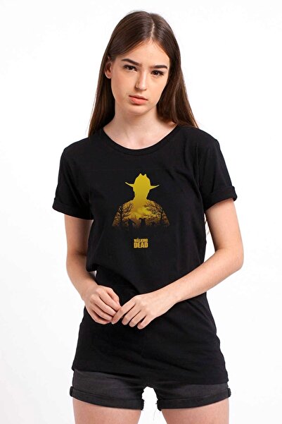 QIVI The Walking Dead Štampano Crna Ženska Pleteno Majica T-shirt T-shirt