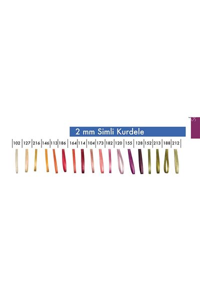 Majestik Ασημένιες μεταξωτές κορδέλες 2 mm - 155