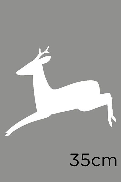 New Jargon Autocolant Jumping Deer 35cm pentru Vehicul și Perete - Alb