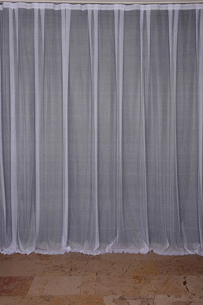 AKÇA TEKSTİL Close Point Off White Color Single Wing Ready Planted Pleated Background Curtain 300*260 Cm