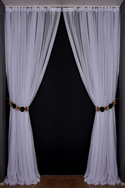 AKÇA TEKSTİL Close Point Off White Color Single Wing Ready Planted Pleated Background Curtain 300*260 Cm