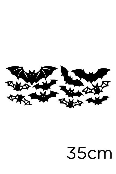 New Jargon Autocolant de perete Little and Big Bat Swarm 35cm - Negru