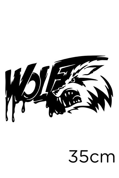 New Jargon Personalitate Bloody Angry Wolf Outsides Decal Autocolant pentru fereastră 35cm - Negru